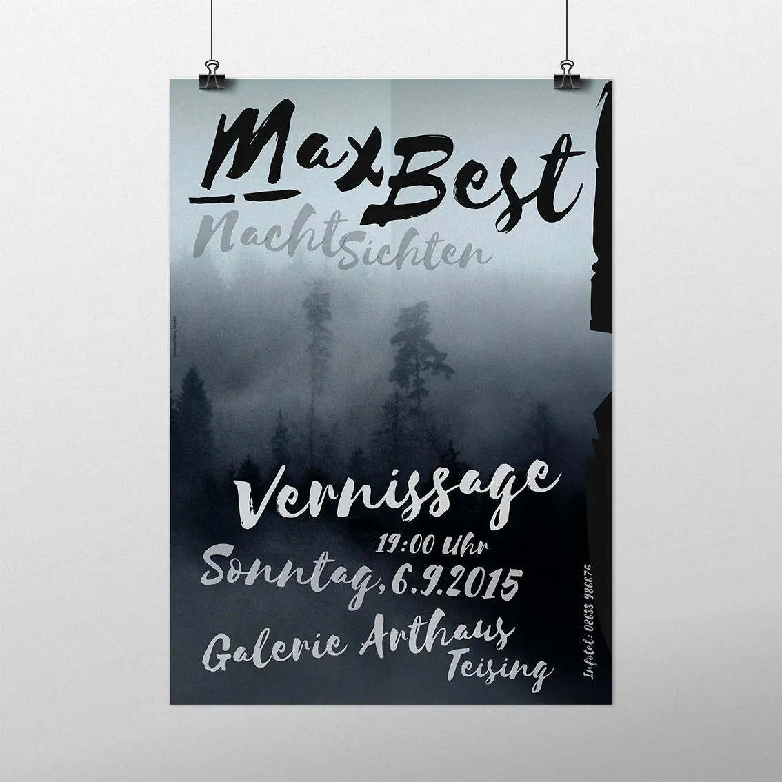 Plakat für Vernissage "Max Best Nachtsichten"